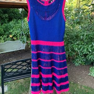 Nanette Lenore pink and blue knit dress